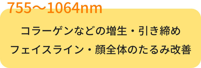 755〜1064mm　コラーゲンなどの増生・引き締めフェイスライン・顔全体のたるみ改善